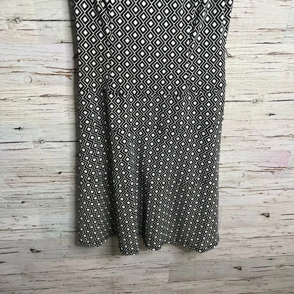 Anne Klein white black dress size 8 pattern print career - Picture 2 of 8